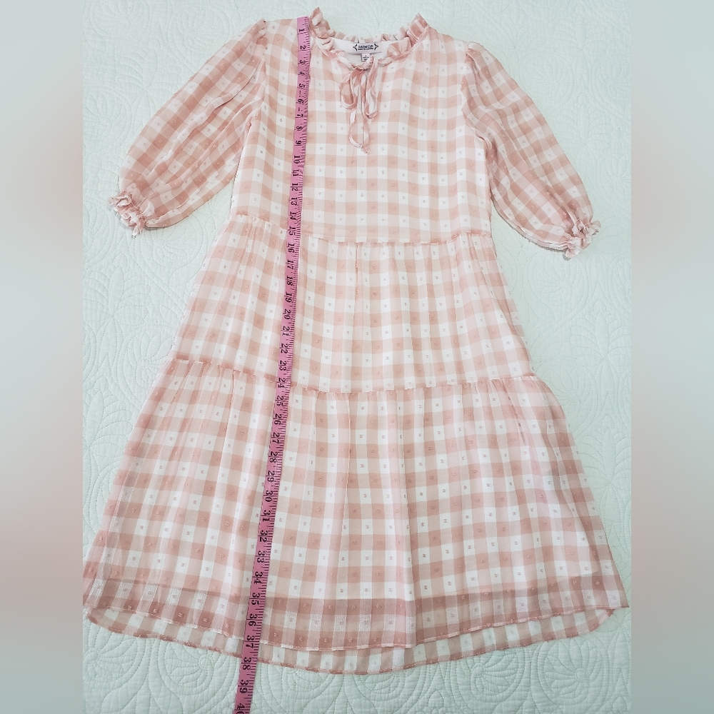 Nanette Lepore Pink Blush Gingham Dress Size 2 - Picture 3 of 13